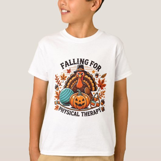 Falling For Physical Therapy Pt Pumpkin Fall Thank T-shirt (Voorkant)