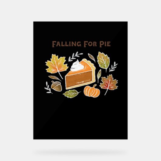 Falling for Pie – Gezellig Herfst Pompoen Pie Desi Acryl Bord (Voorkant)