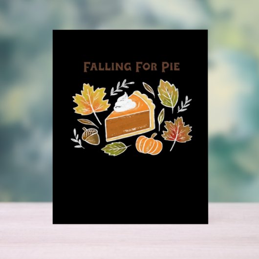 Falling for Pie – Gezellig Herfst Pompoen Pie Desi Acryl Bord (Neutraal)