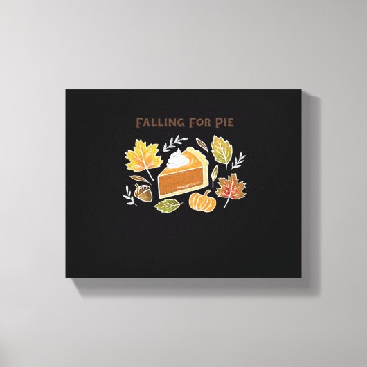 Falling for Pie – Gezellig Herfst Pompoen Pie Desi Canvas Afdruk (Voorkant)