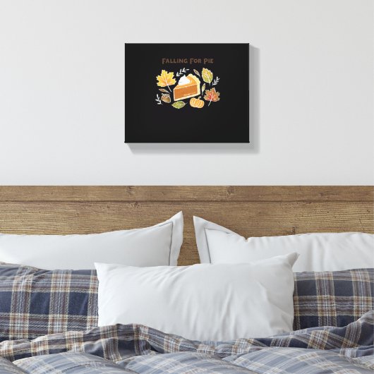 Falling for Pie – Gezellig Herfst Pompoen Pie Desi Canvas Afdruk (Insitu (Slaapkamer))