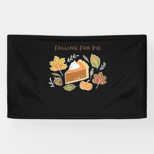 Falling for Pie – Gezellig Herfst Pompoen Pie Desi Spandoek (Horizontaal)