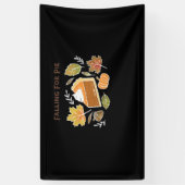 Falling for Pie – Gezellig Herfst Pompoen Pie Desi Spandoek (Verticaal)