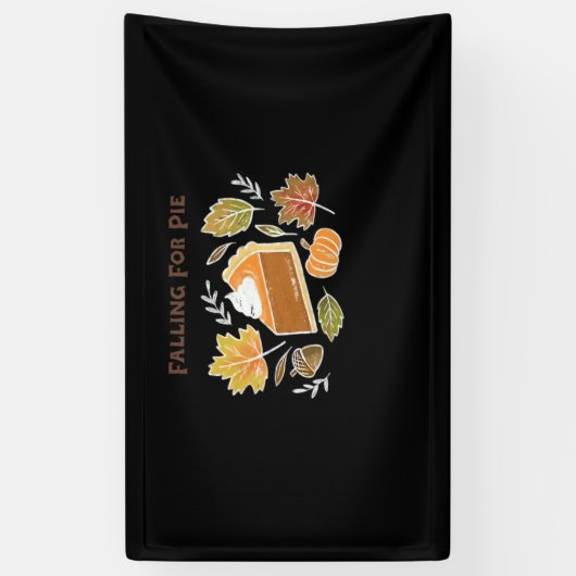 Falling for Pie – Gezellig Herfst Pompoen Pie Desi Spandoek (Verticaal)