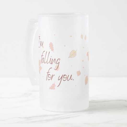 Falling for You Frosted Glass Matglas Bierpul (Voorkant links)