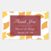 Falling ginkgo verlaat maroon bruiloft label (Voorkant)