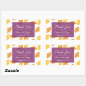 Falling ginkgo verlaat paarse bruiloft label (Vel)