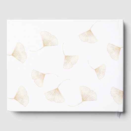 Falling Gold Ginkgo Leaves Fall Wedding Gastenboek (Achterkant)