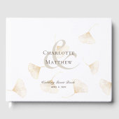 Falling Gold Ginkgo Leaves Fall Wedding Gastenboek (Voorkant)