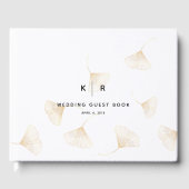Falling Gold Ginkgo Leaves Fall Weduwen Guest Book Gastenboek (Voorkant)