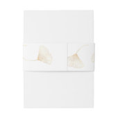 Falling Gold Ginkgo Leaves Weddenschap Belly Band Uitnodigingen Wikkel (Achterkant Voorbeeld)