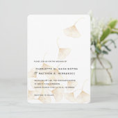 Falling Gold Ginkgo Leaves Weddenschap Kaart (Staand voorkant)