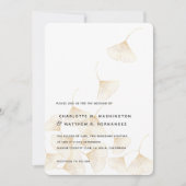 Falling Gold Ginkgo Leaves Weddenschap Kaart (Voorkant)