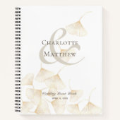 Falling Gold Ginkgo Leaves Weddenschap Notitieboek (Voorkant)