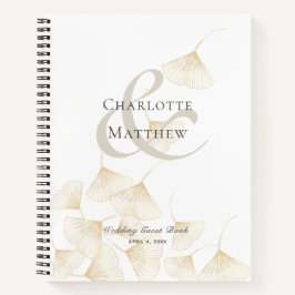 Falling Gold Ginkgo Leaves Weddenschap Notitieboek