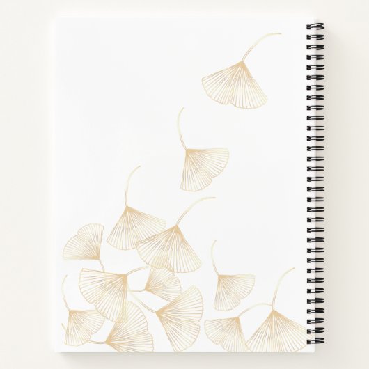 Falling Gold Ginkgo Leaves Weddenschap Notitieboek (Achterkant)