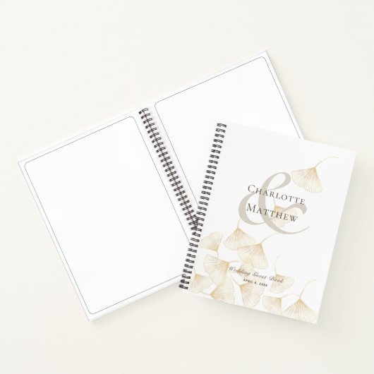 Falling Gold Ginkgo Leaves Weddenschap Notitieboek (Binnen)