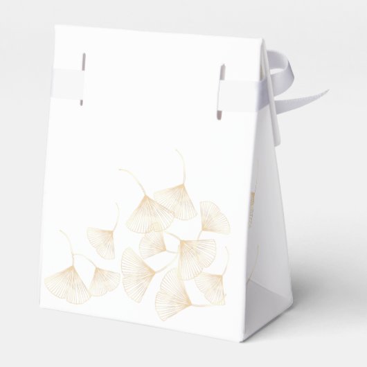 Falling Gold Ginkgo Leaves Wedding Bedankdoosjes (Achterkant)