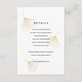 Falling Gold Ginkgo Leaves Wedding Details Kaart