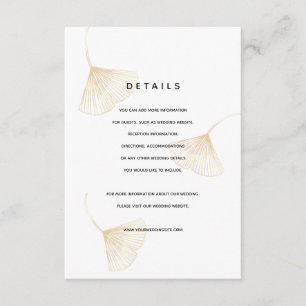 Falling Gold Ginkgo Leaves Wedding Details Kaart
