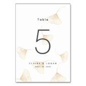 Falling Gold Ginkgo Leaves Wedding Kaart (Achterkant)