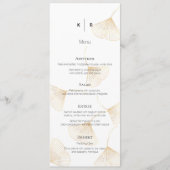 Falling Gold Ginkgo Leaves Wedding Menu Kaart (Voorkant)