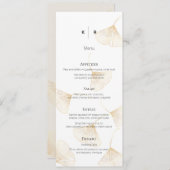 Falling Gold Ginkgo Leaves Wedding Menu Kaart (Voorkant / Achterkant)
