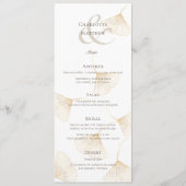 Falling Gold Ginkgo Leaves Wedding Menu Kaart (Voorkant)