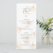 Falling Gold Ginkgo Leaves Wedding Menu Kaart (Staand voorkant)