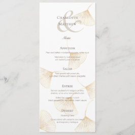 Falling Gold Ginkgo Leaves Wedding Menu Kaart
