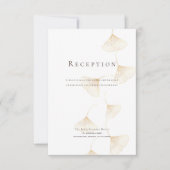 Falling Gold Ginkgo Leaves Wedding Reception Kaart (Voorkant)