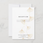 Falling Gold Ginkgo Leaves Wedding Reception Kaart (Voorkant)