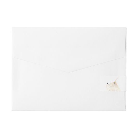 Falling Gold Ginkgo leest Wraparound Label Adreslabel Wikkel (Achterkant)