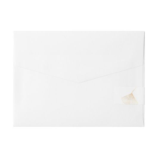 Falling Gold Ginkgo leest Wraparound Label Adreslabel Wikkel (Achterkant)