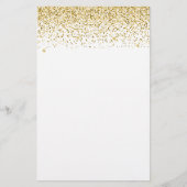 Falling Gold Glitter Confetti Briefpapier (Voorkant)