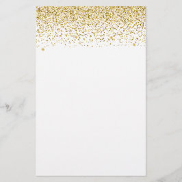 Falling Gold Glitter Confetti Briefpapier