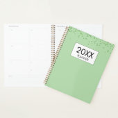 Falling Green Glitter Personalized Yearly Planner (Display)