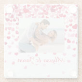 Falling Hearts Love  Glazen Onderzetter (Achterkant)