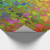 Falling Hearts Oranje Cadeaupapier (Hoek)