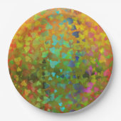 Falling Hearts Oranje Papieren Bordje (Voorkant)