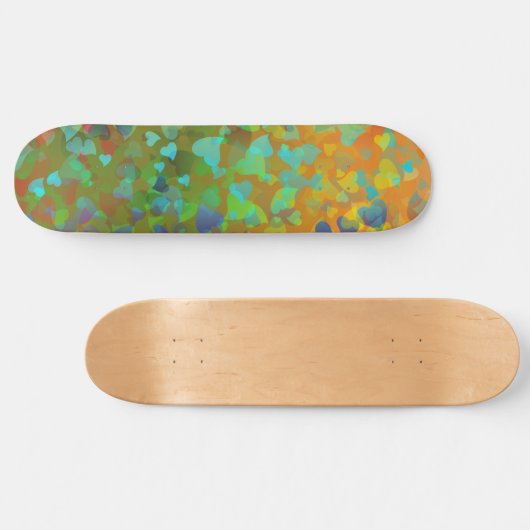 Falling Hearts Oranje Persoonlijk Skateboard (Horizontaal)
