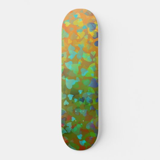 Falling Hearts Oranje Persoonlijk Skateboard (Voorkant)