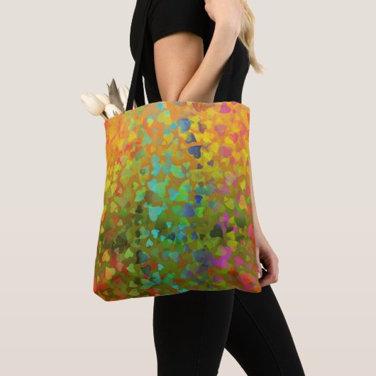 Falling Hearts Oranje Tote Bag (Dichtbij)