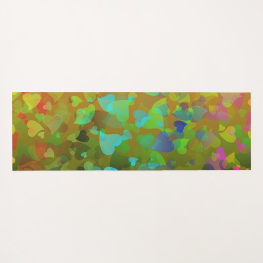 Falling Hearts Oranje Yogamat (Achterkant (horizontaal))