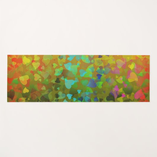 Falling Hearts Oranje Yogamat (Voorkant (horizontaal))