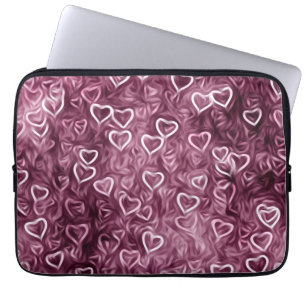 Falling Hearts - Pink Laptop Sleeve