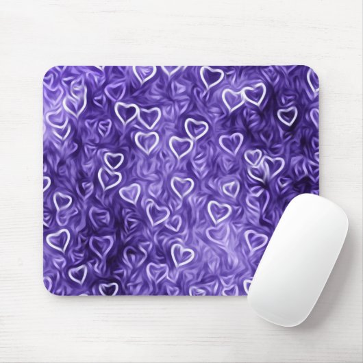 Falling Hearts - Purple Muismat (Met muis)