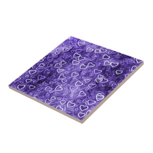 Falling Hearts - Purple Tegeltje
