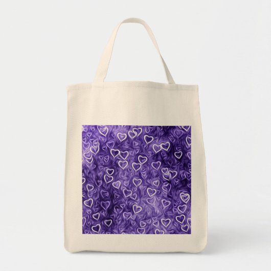 Falling Hearts - Purple Tote Bag (Voorkant)