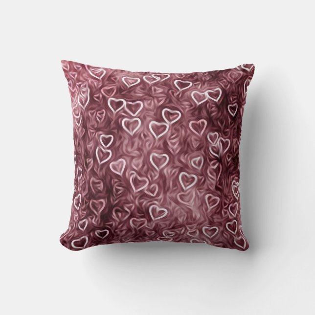 Falling Hearts - Red Kussen (Voorkant)